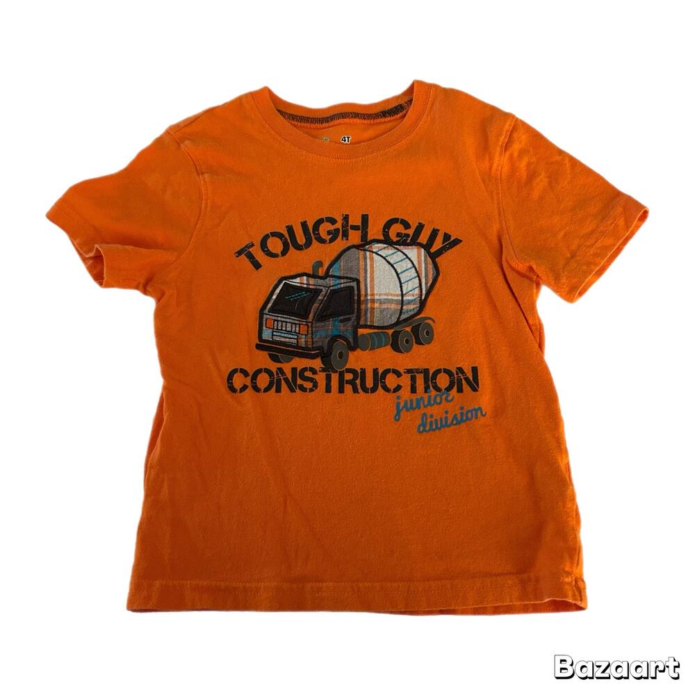 Jumping Beans Tough Guy Construction Short Sleeve T-Shirt Boys 4T Orange